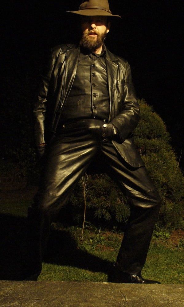 Leather Master outdoors at night #5