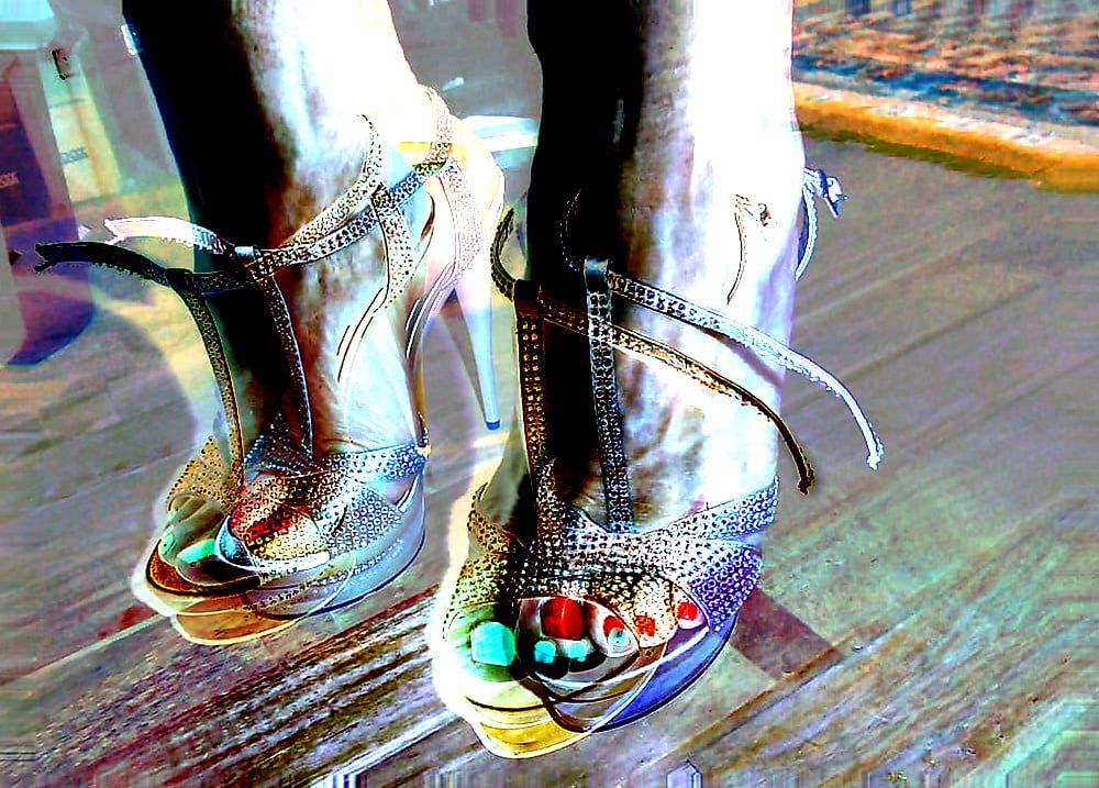 Random pics blue heels of my wife  #22
