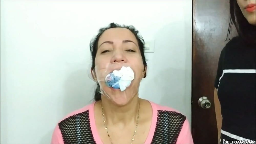 Gagged Woman Mouth Stuffed With Multiple Socks - Selfgags #8