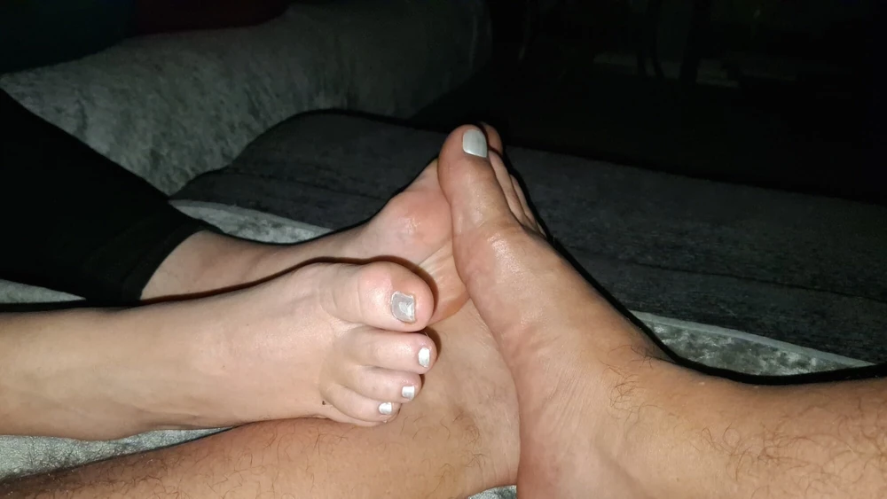 Barefoot on the couch together #6