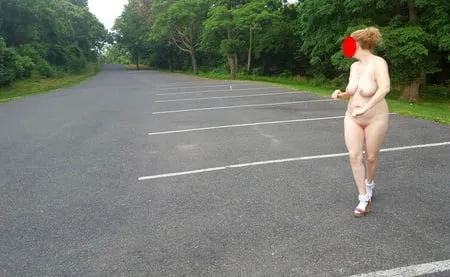 naked parking lot walk         