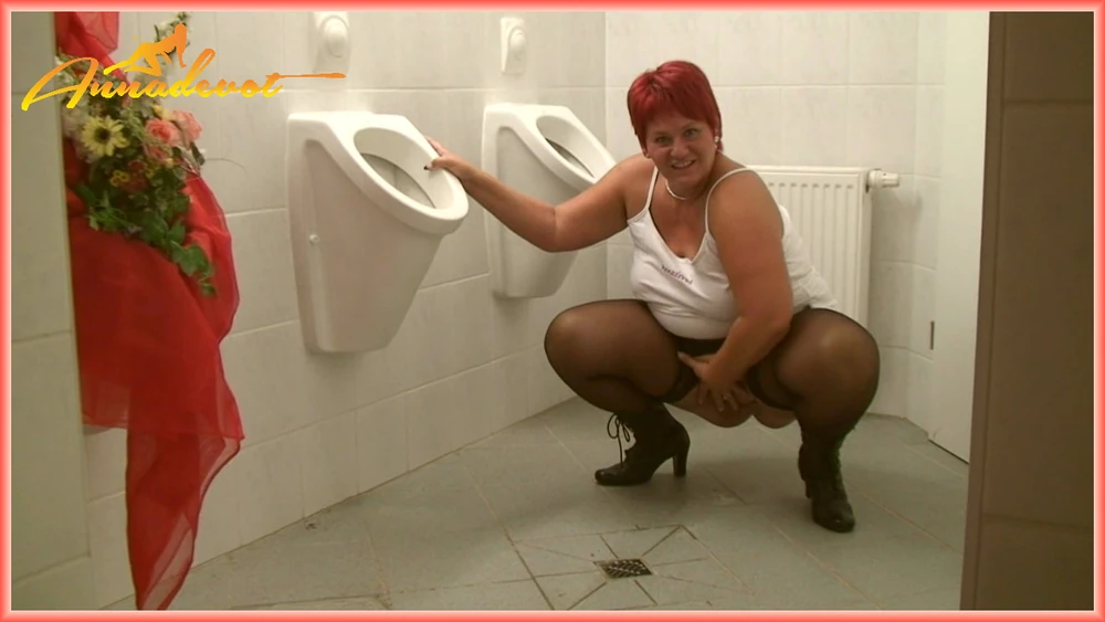 Annadevot - Pissed off with legs apart in the men's toilet #11