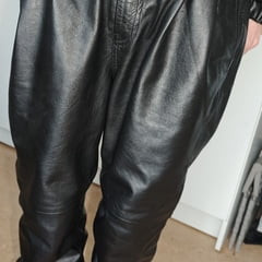 กางเกงหนัง Nappa สีน้ําตาลและสีดํา 