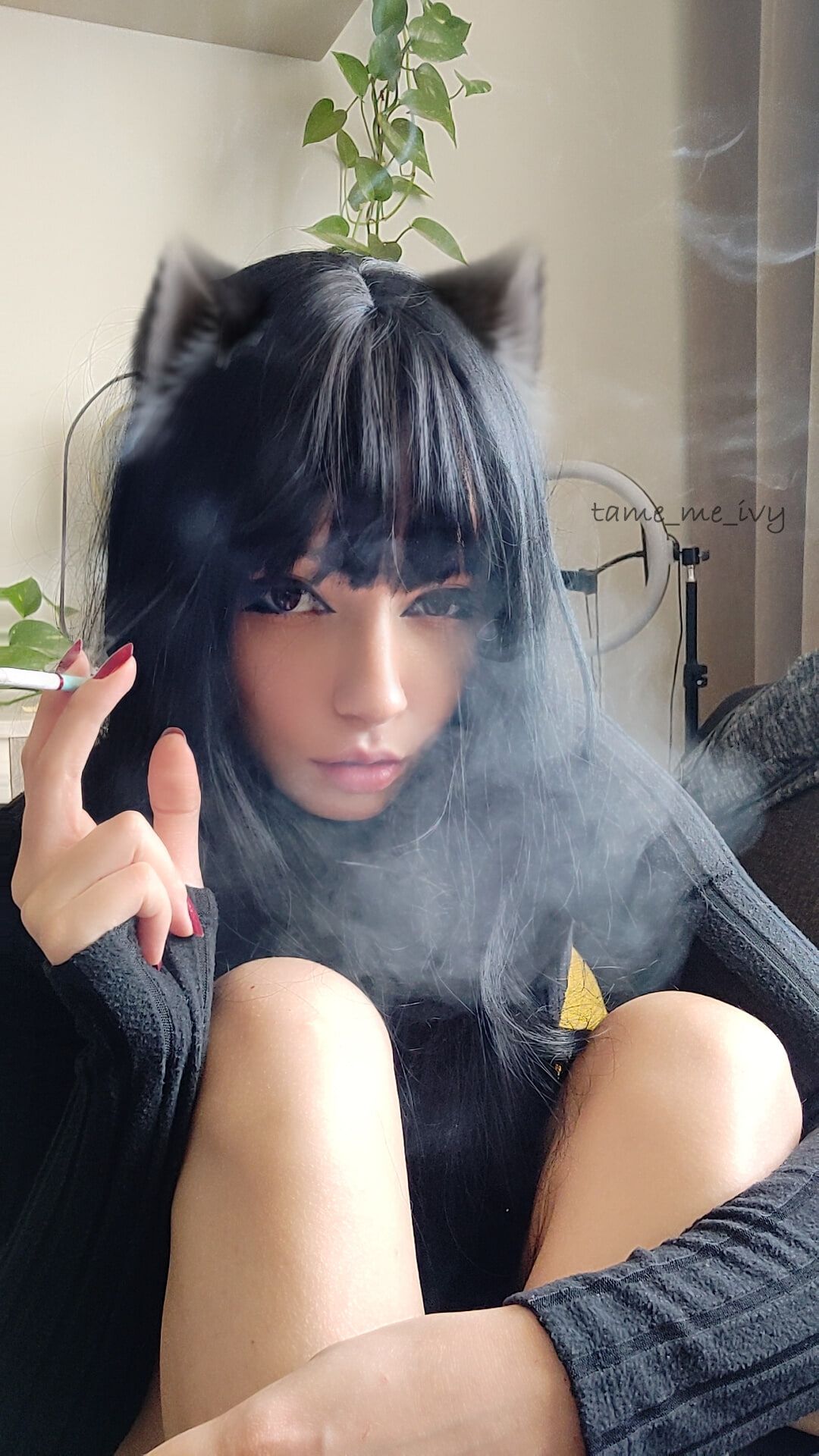 Goth Girl smoking #8