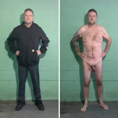 Clothed, and nude