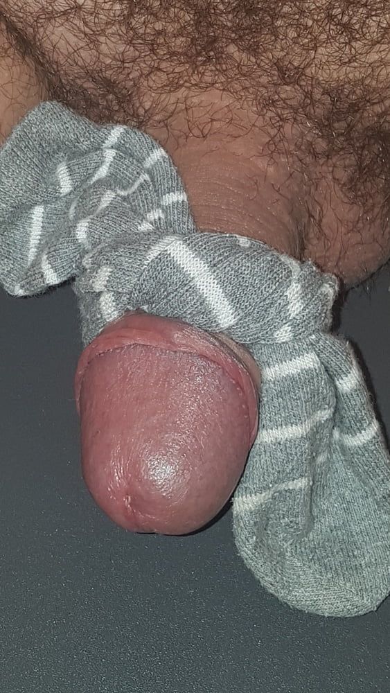 My cock in sock and nylon stockings #53