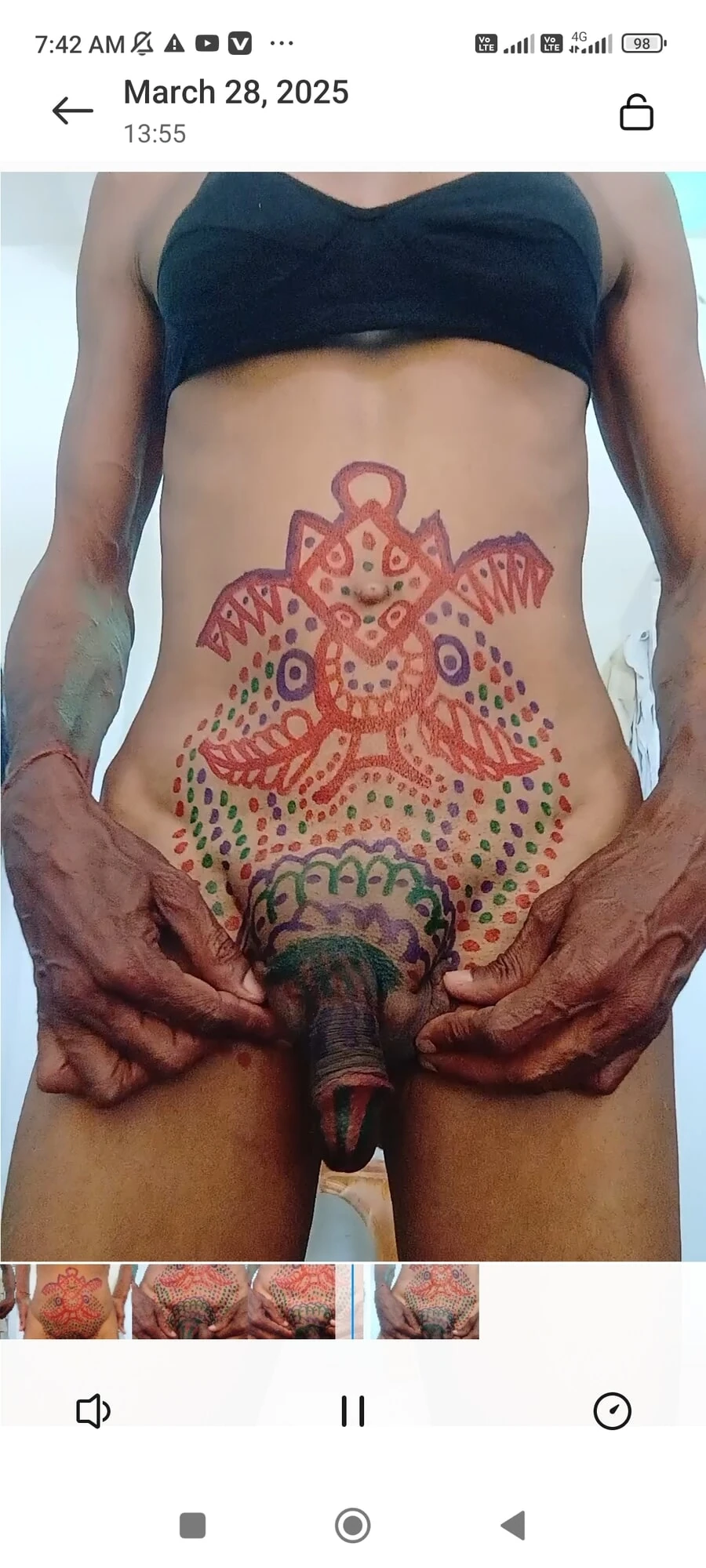 Sissy penis tattoo belly tattoo bra panty #3