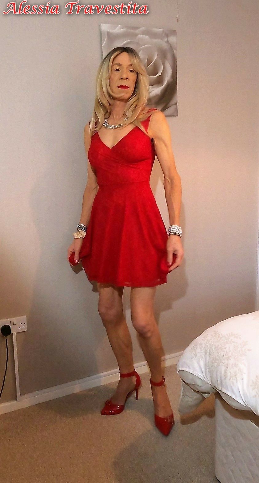 65 Alessia Travestita in Flirty Red Dress #57