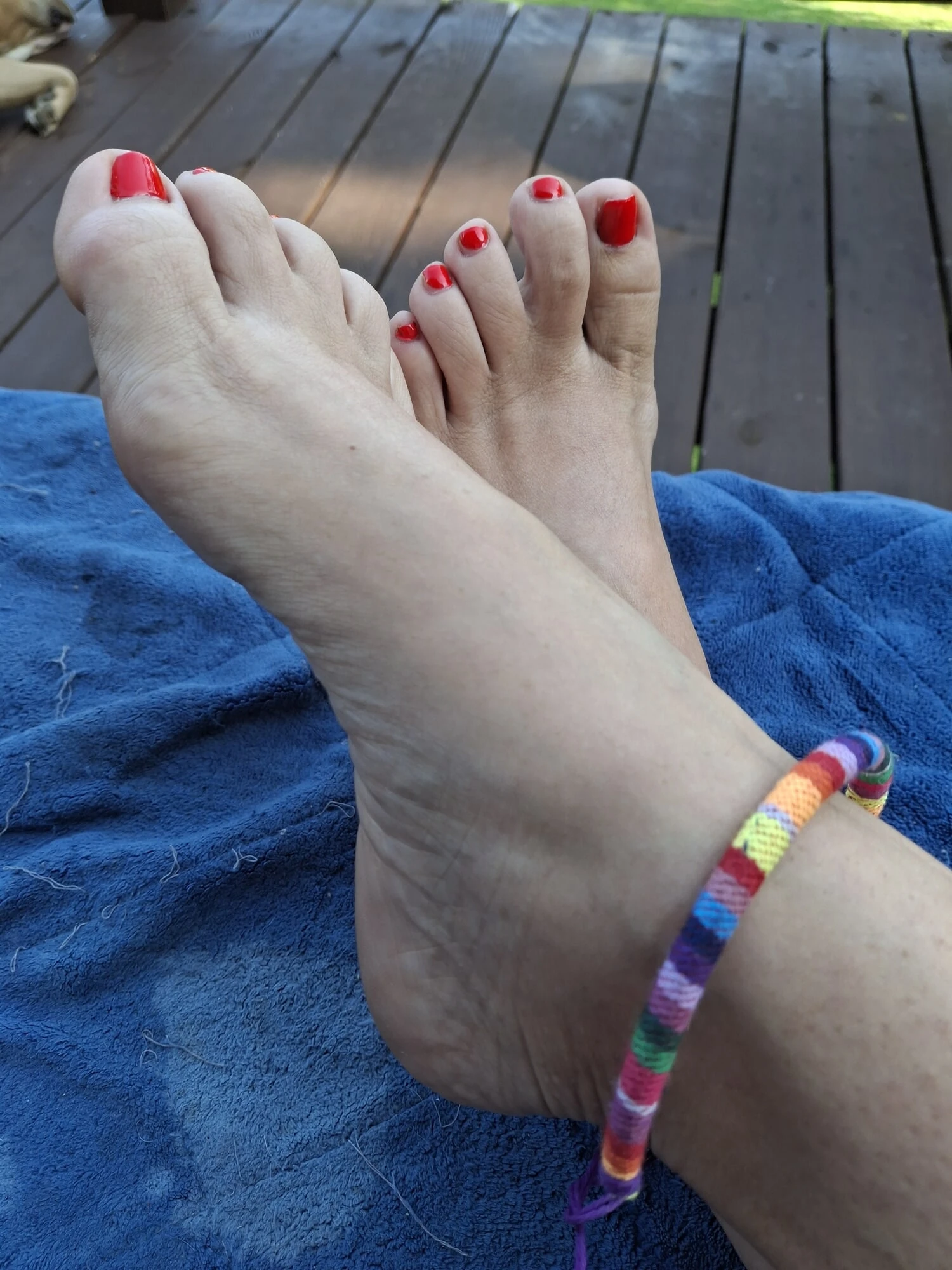 Cute feet with anklets and toe rings