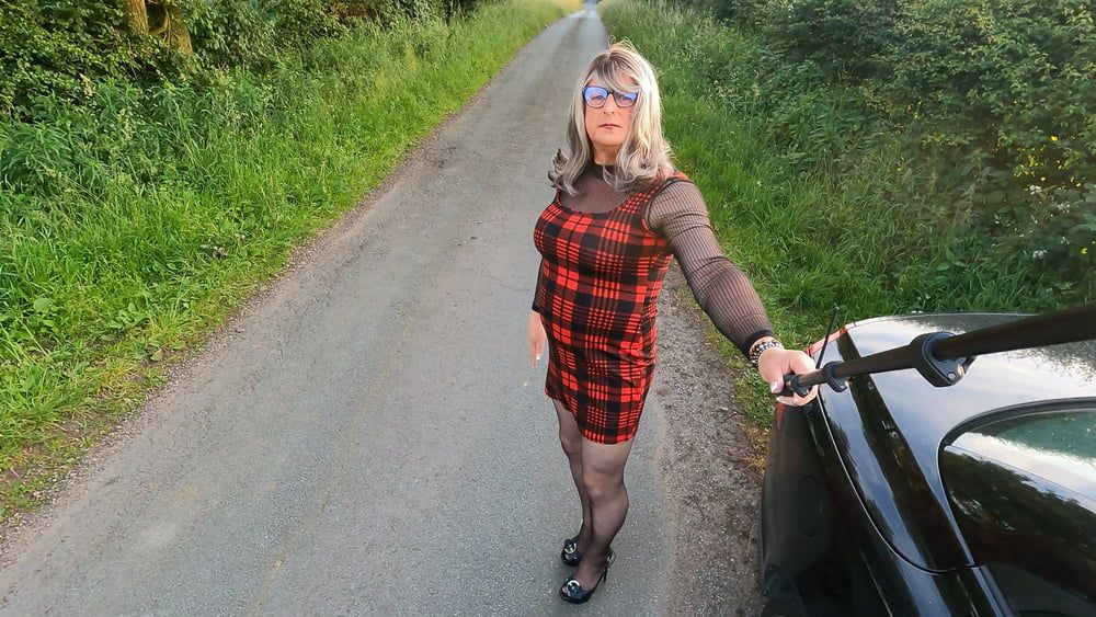 Crossdresser Kellycd car ride down the lanes #44