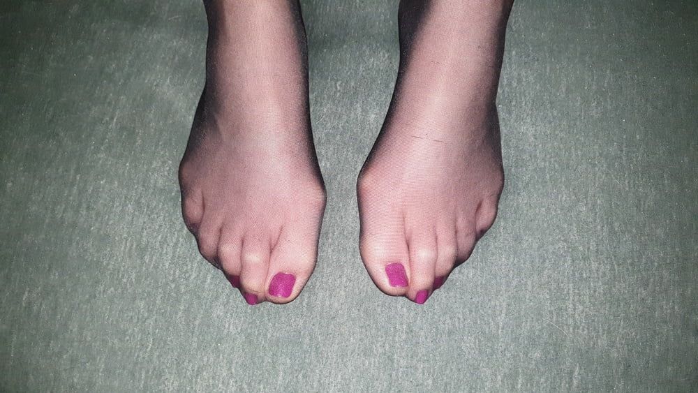 Purple Toenails Nylon Cum