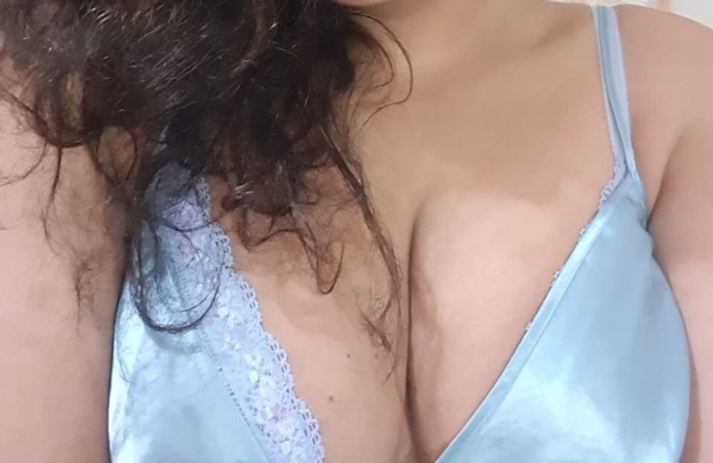 goddess in sexy blue satin dress #2