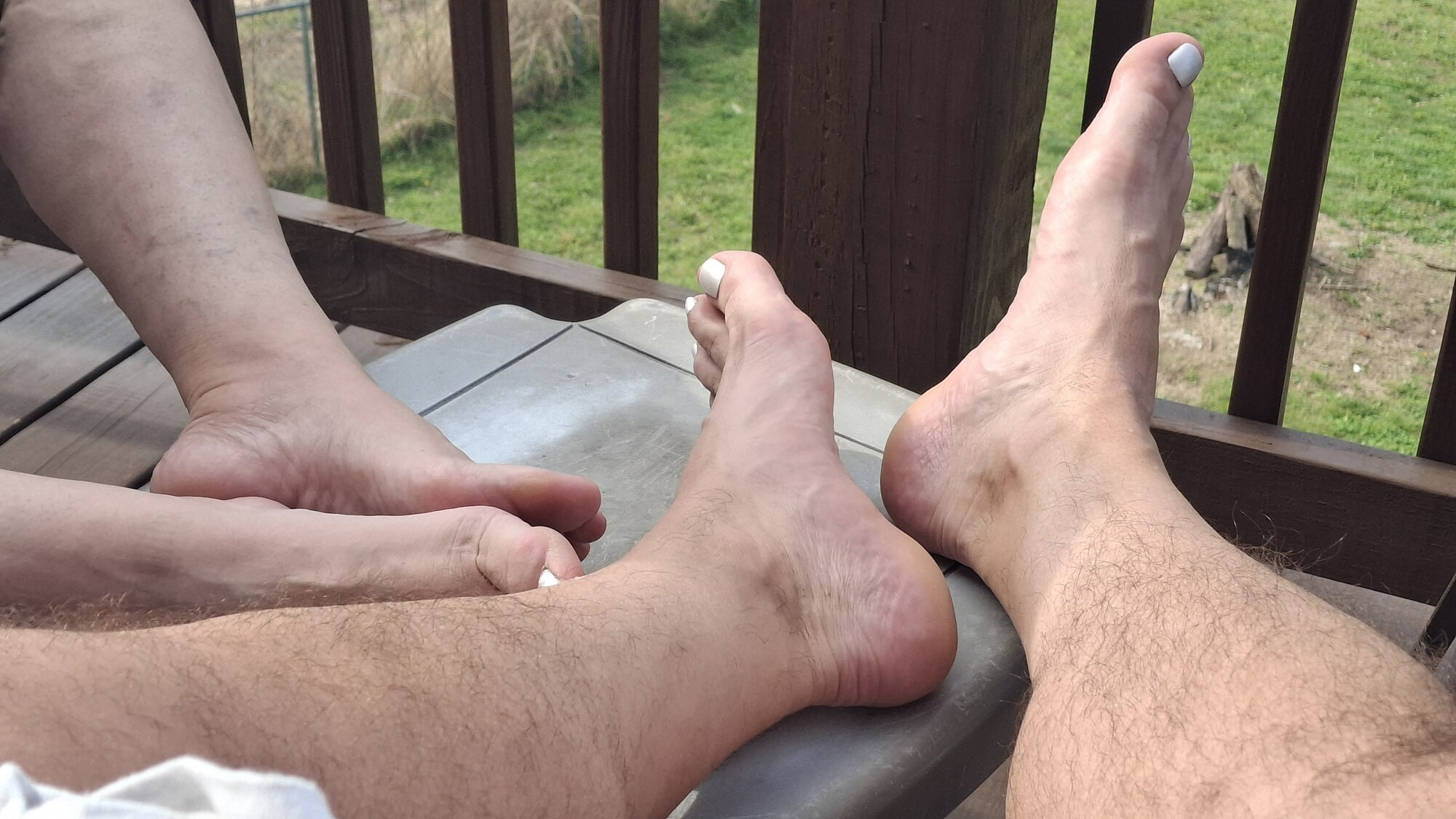 Sharing the foot stool #3