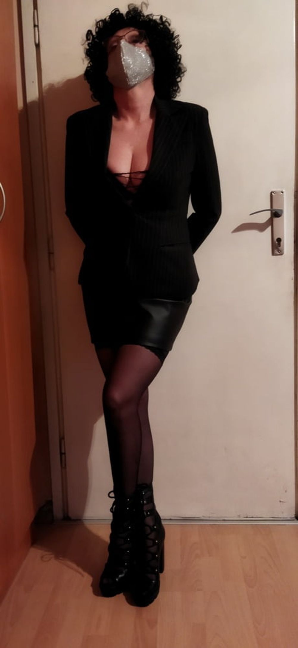 secretary posing in black #6