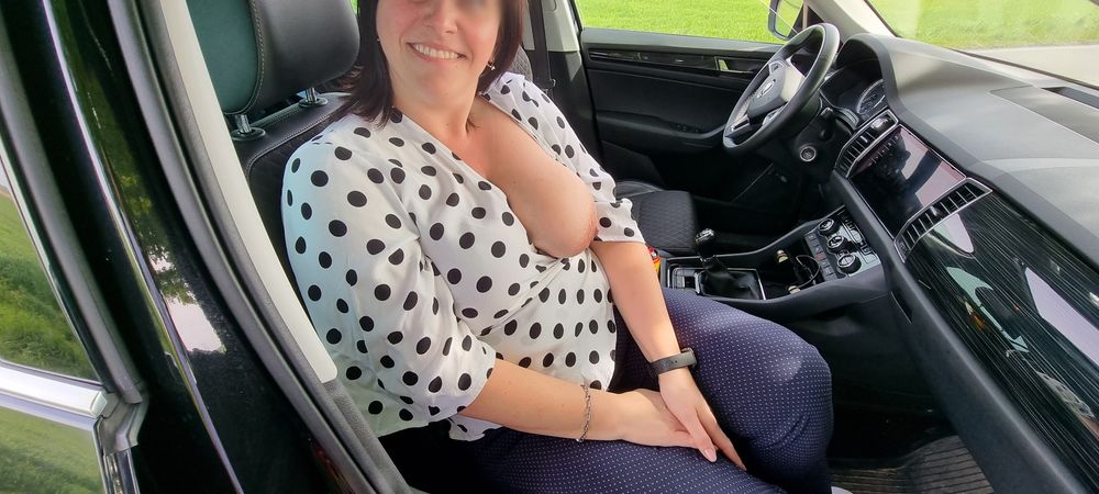 BBW amateur milf in car #3