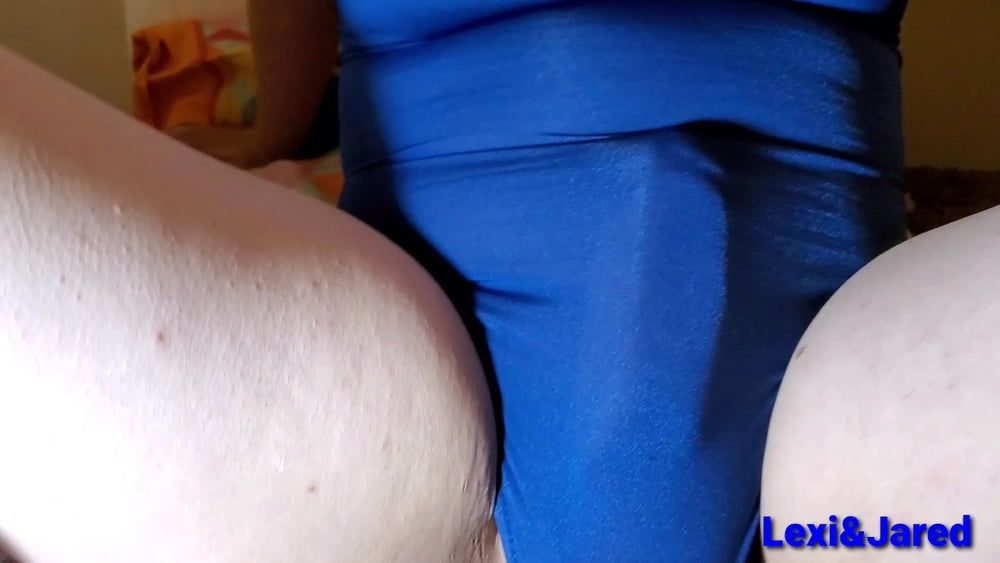 Big Dick Shemale One Piece Swimsuit gets Pantyhose Footjob #6