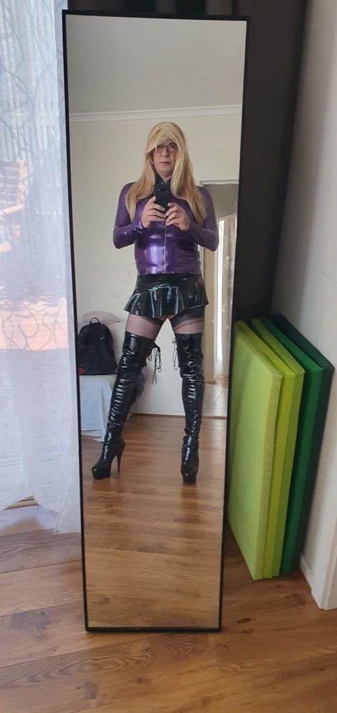 Purple Latex and Long Blonde #13