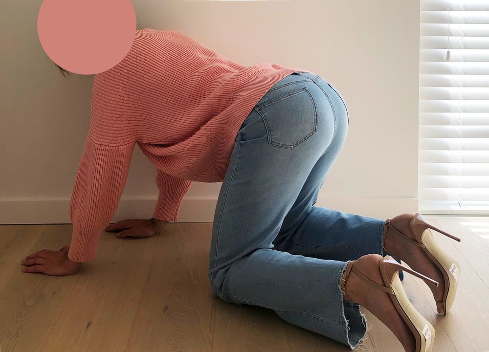Exposed thong in jeans & stiletto's 2 #4