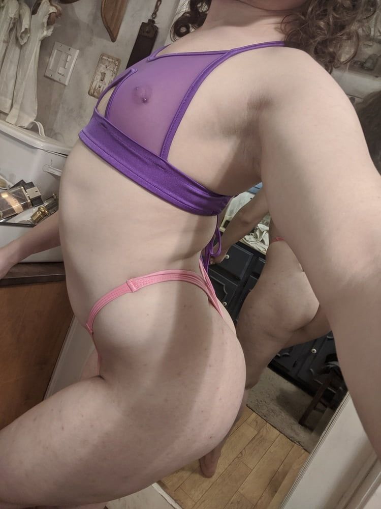 Mesh Bra and Pouch Panties #19