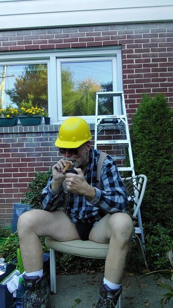 Construction dad inspecting windows #14