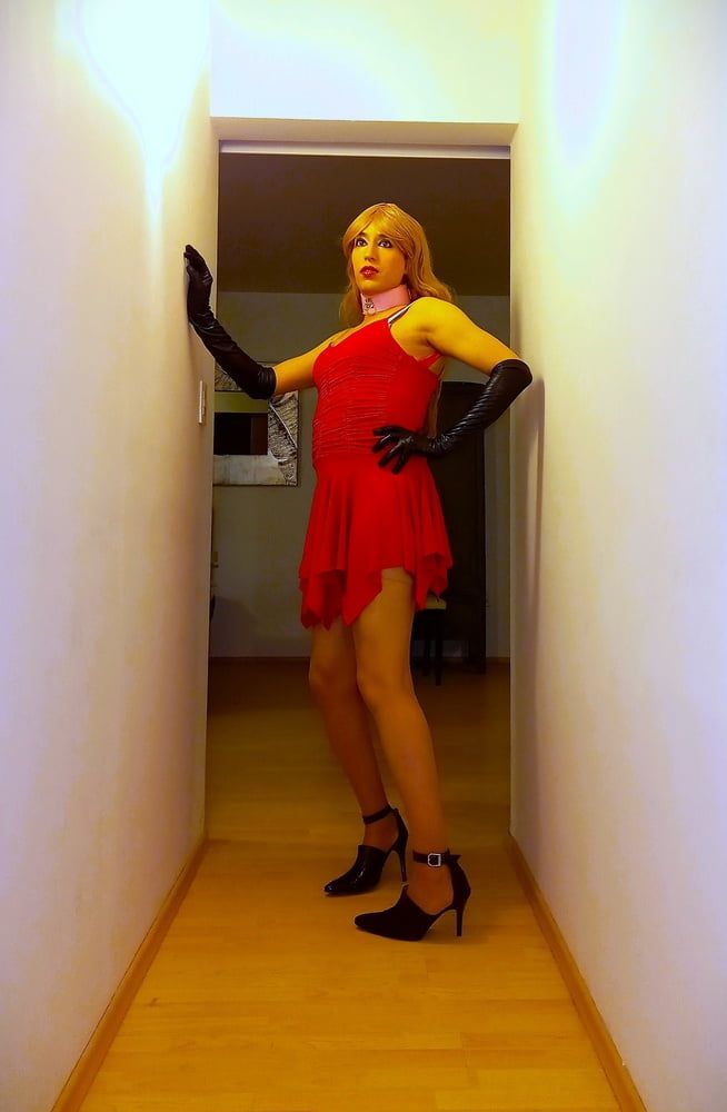 Sissy fagot in red dress #56