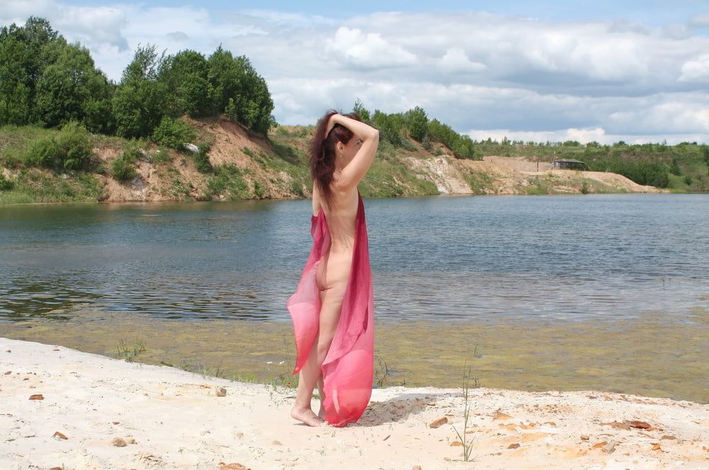 Naked with red shawl 3 #34