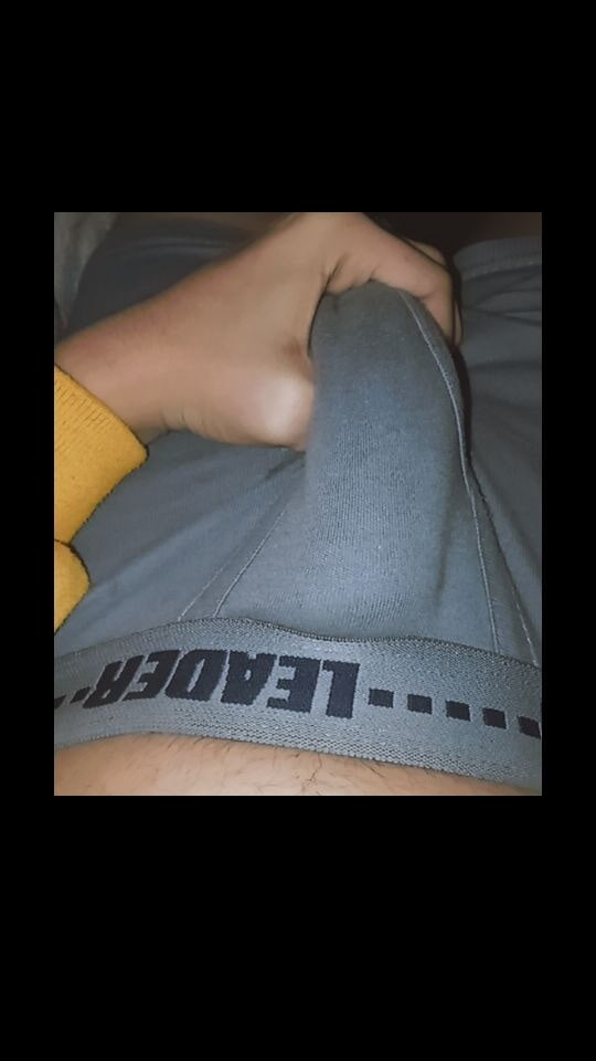Cock Under Grey Underwear 