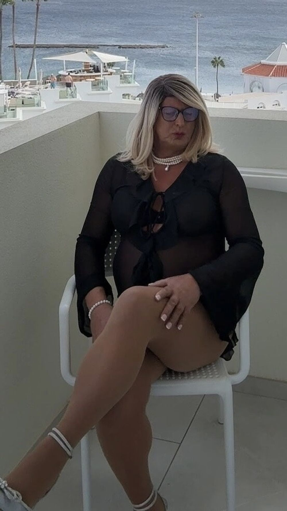 Sexy Crossdresser kellycd2022 in black dress and pantyhose #19