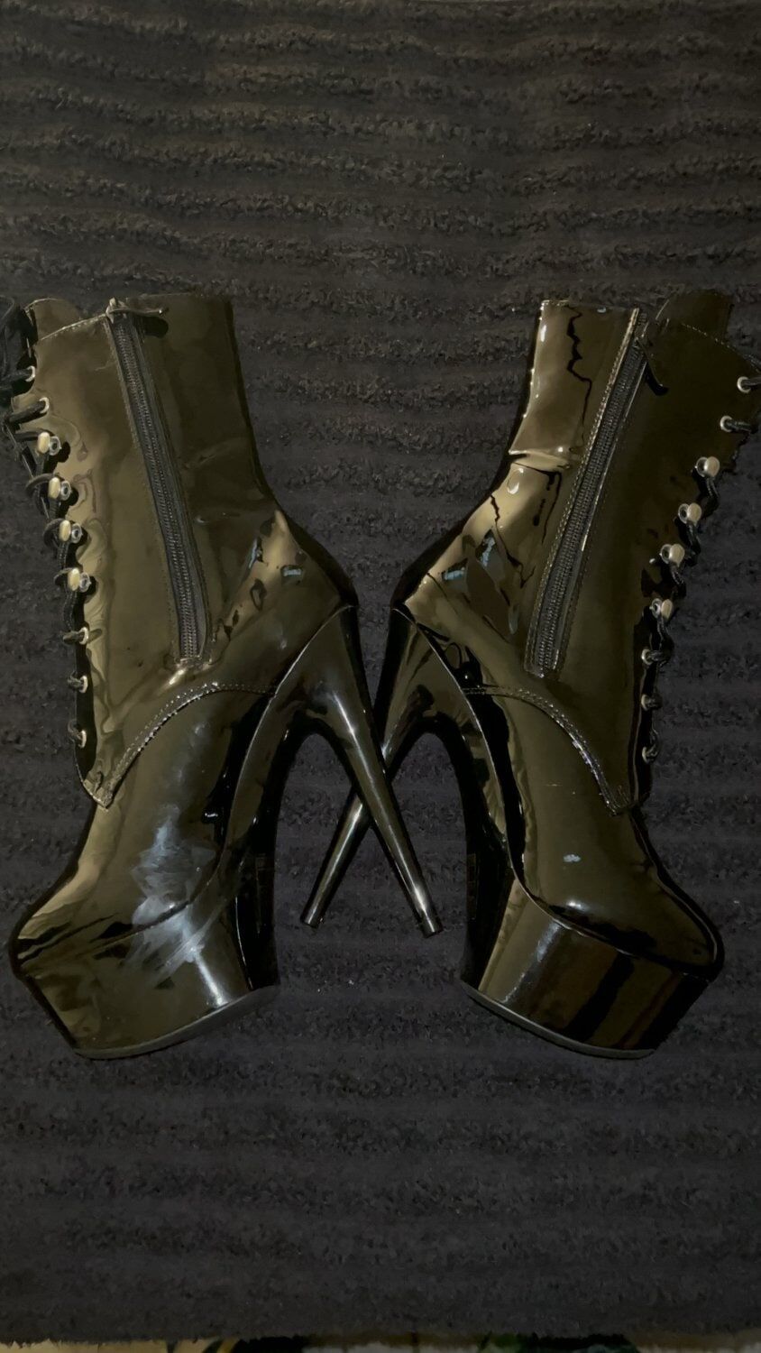 Cum on Leather Platform Boots