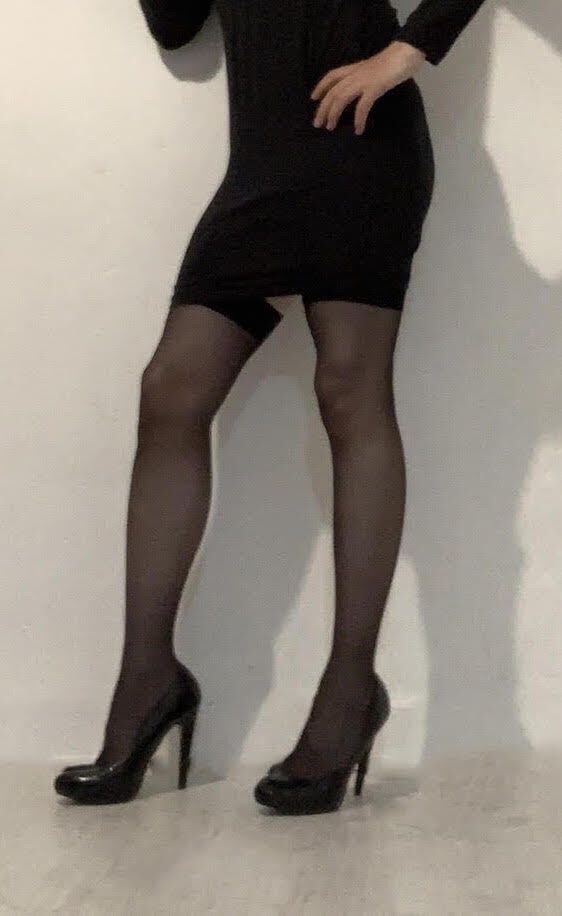 BLACK DRESS AND STOCKINGS #8