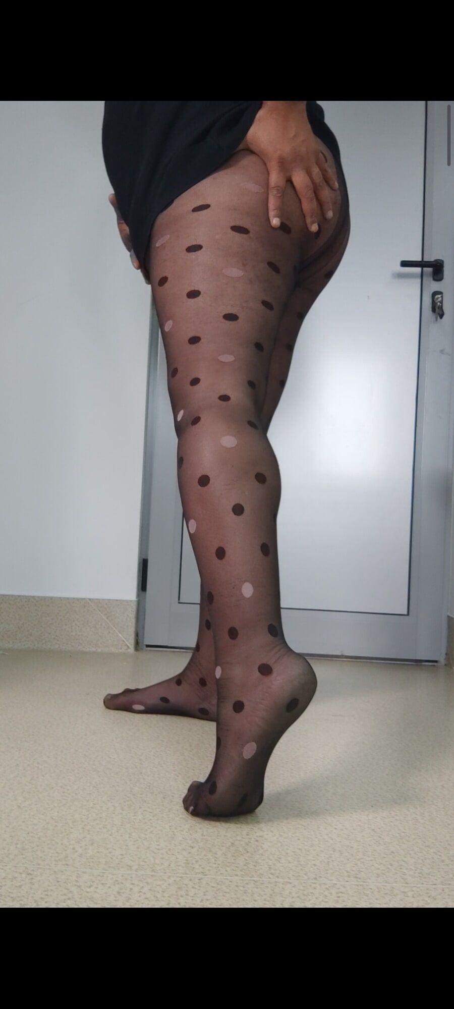 Black pantyhose with dots #3
