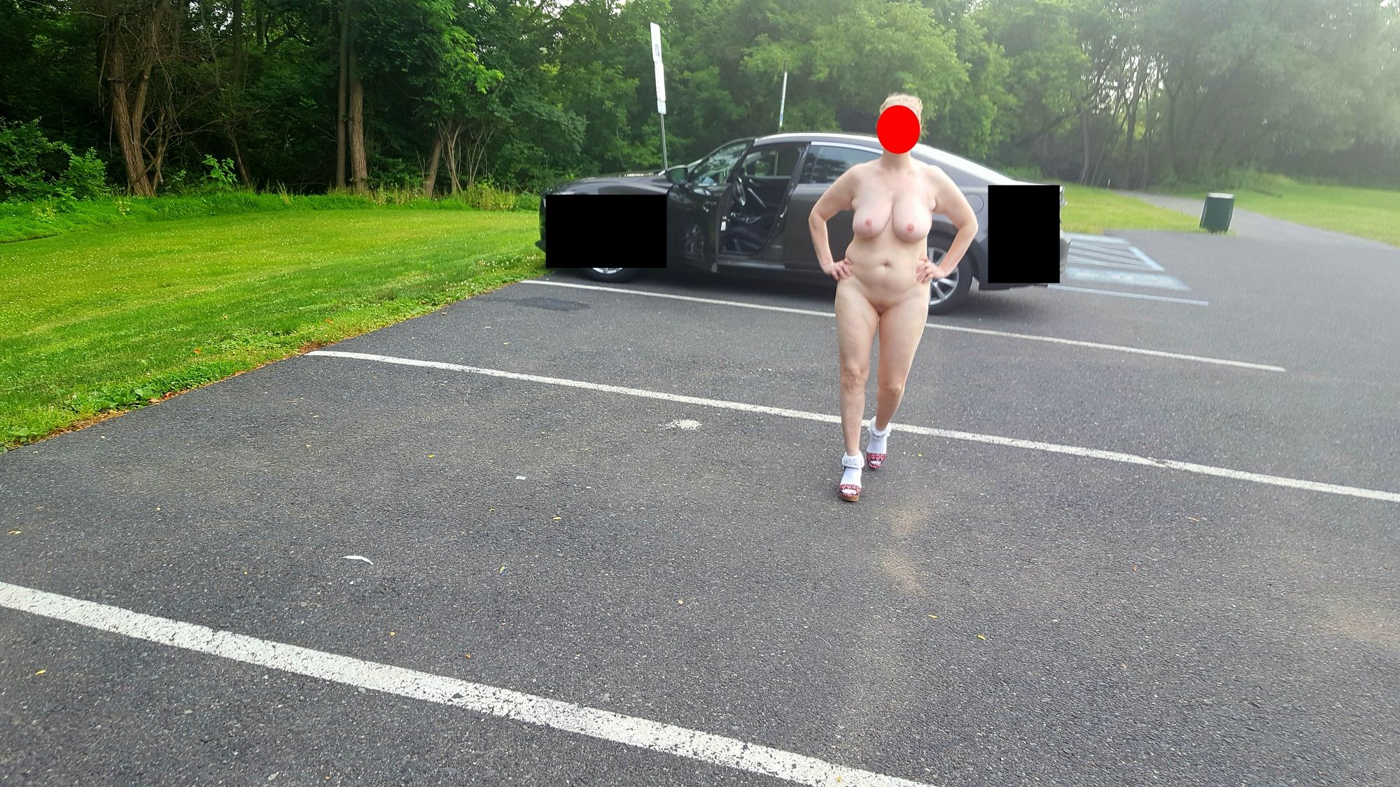 naked parking lot walk #7