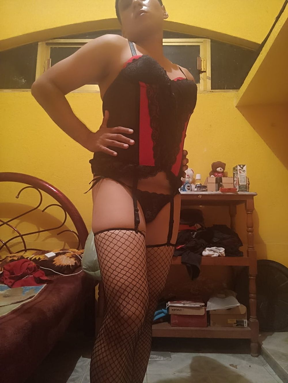 Sexy black &amp; red corset #4