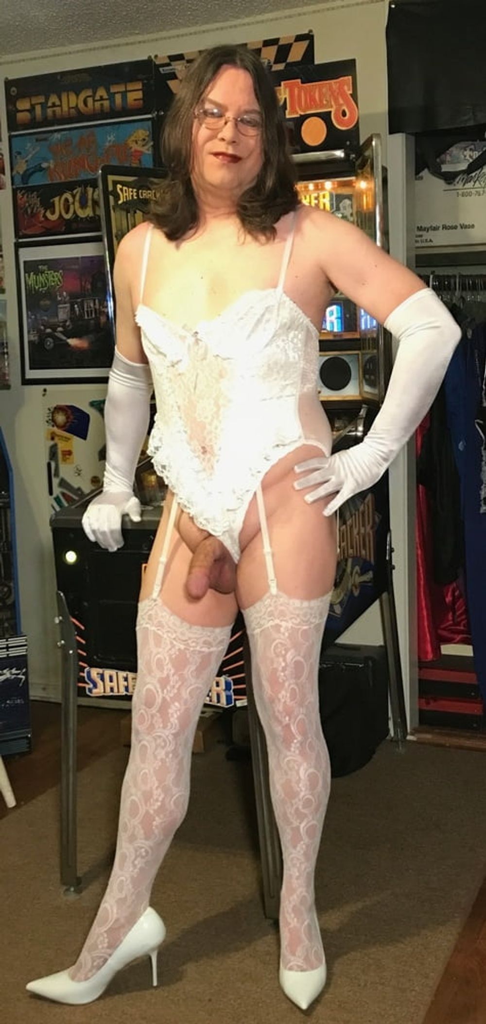 Joanie - Vintage Frederick&#039;s Lace Teddy and Stockings #3