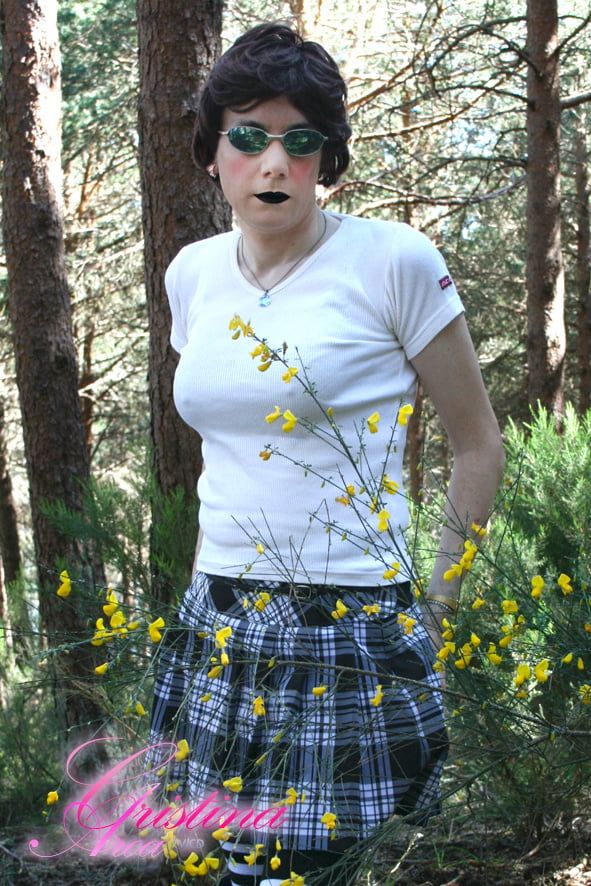 Sissy bitch exposed in the woods #11