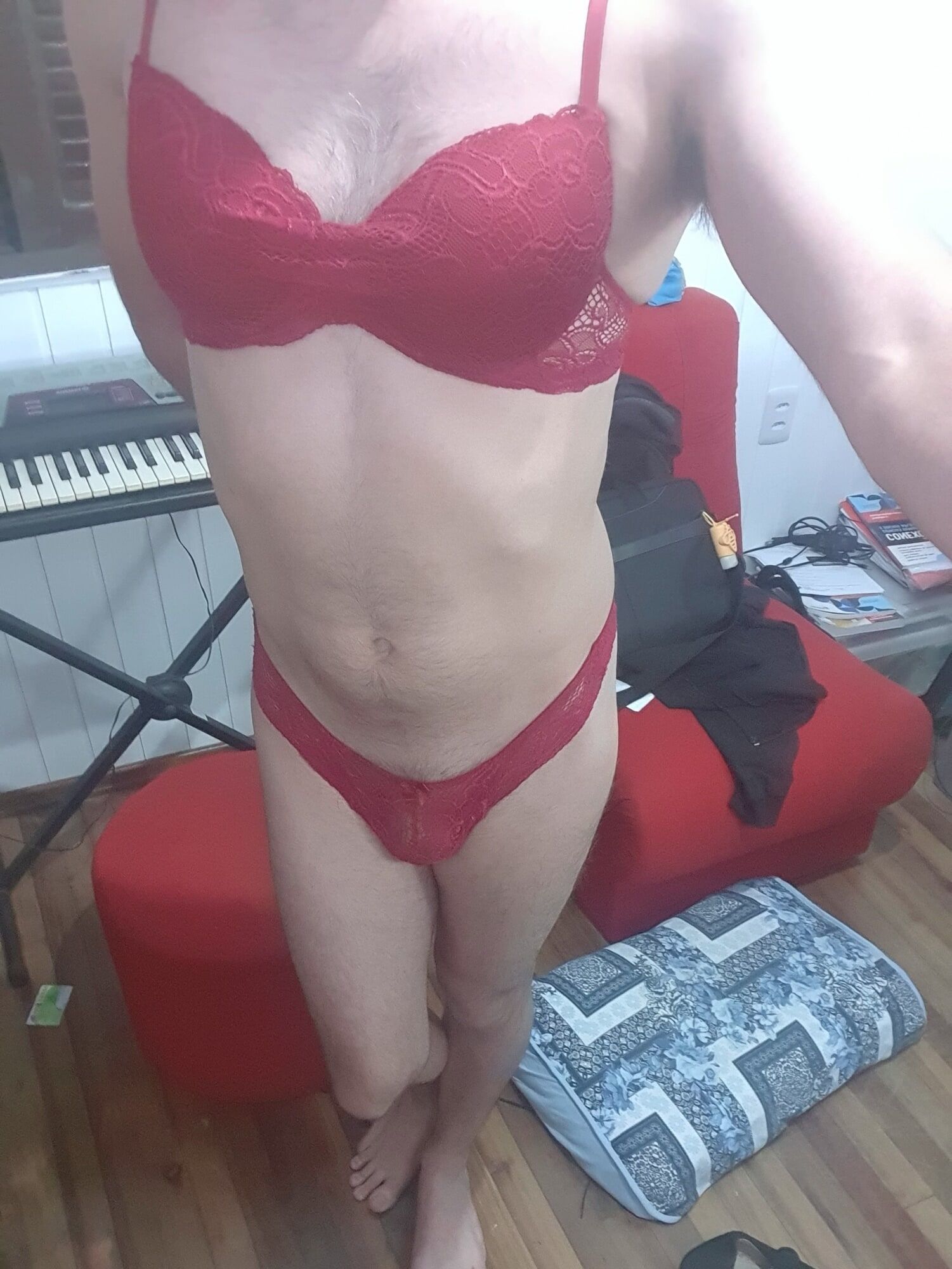 Husband in red lingerie #12