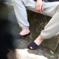 Kurze socken zeigen und Schwanz Spielen im Park 