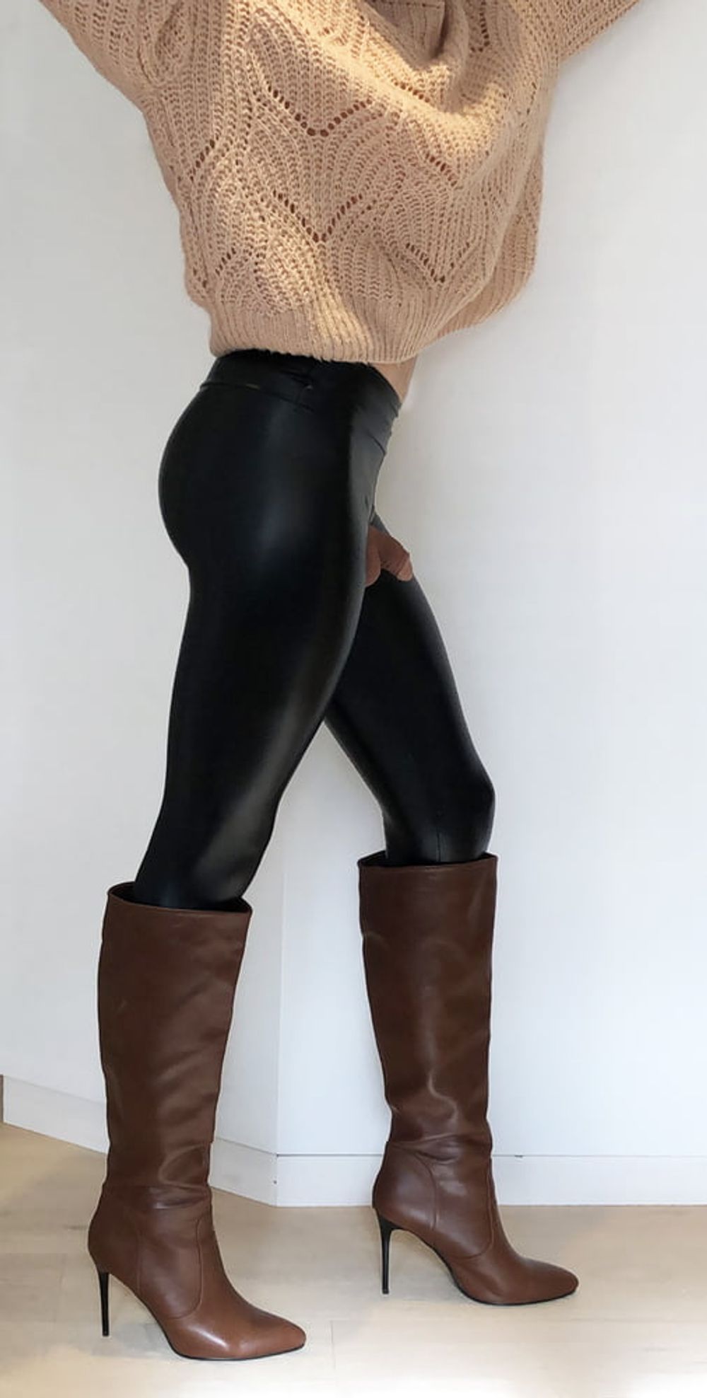 Spandex &amp; high heel boots #4