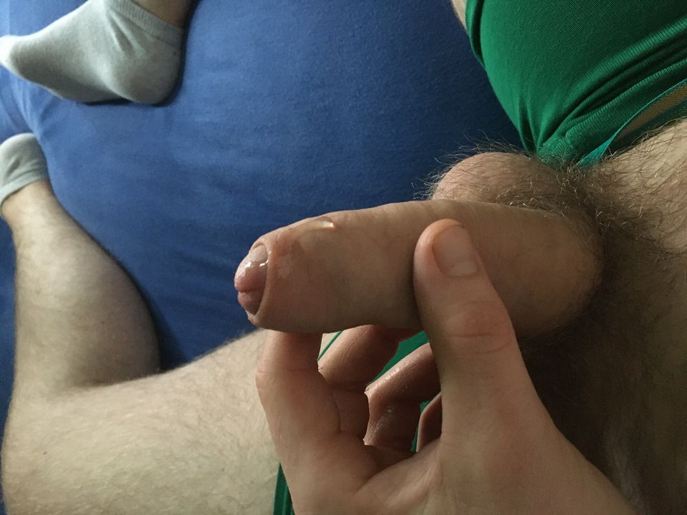 Hairy Dick And Balls Cockhead Foreskin Play With Pre- Cum #7