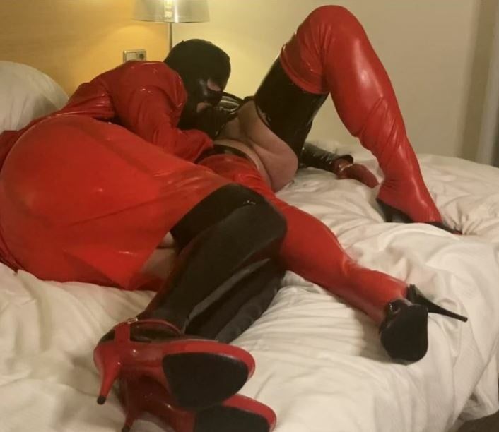 Black and Red Latex Fetish Couple #29