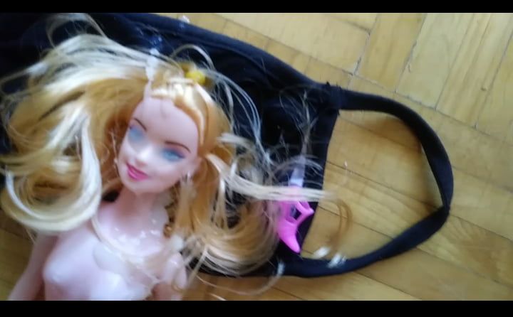 Barbie doll gets cum bath #12