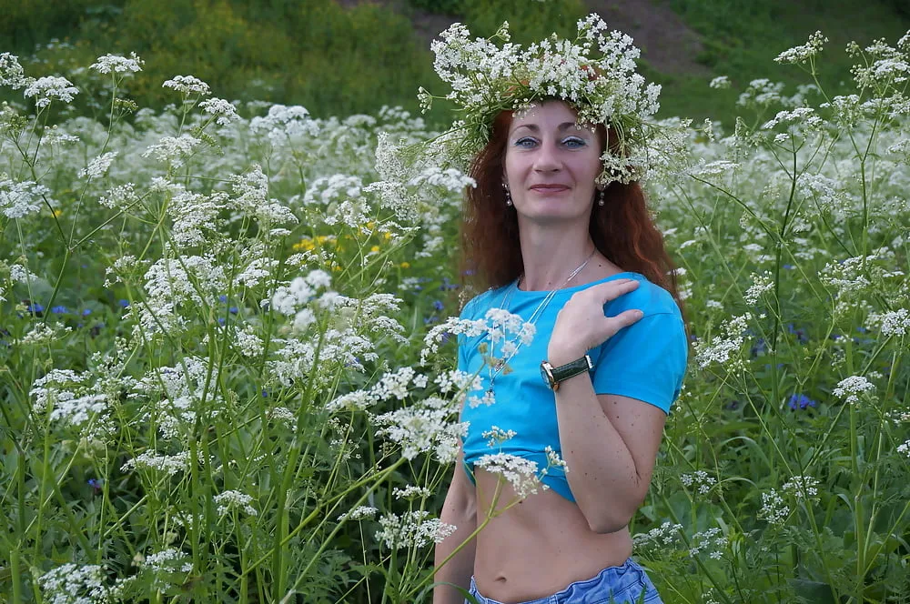 My Wife in White Flowers (near Moscow)