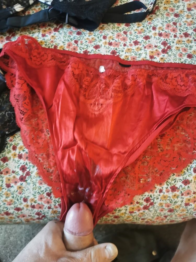 Cum on satin panties  #8