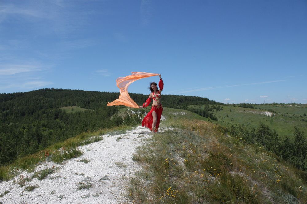 On top with an orange shawl #10