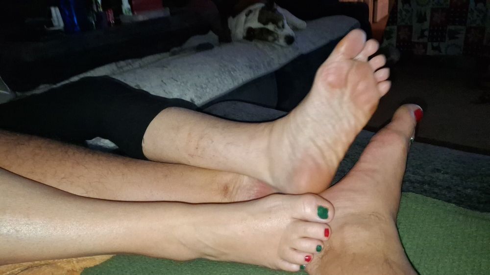 Playing footsie after our Pedicure #17