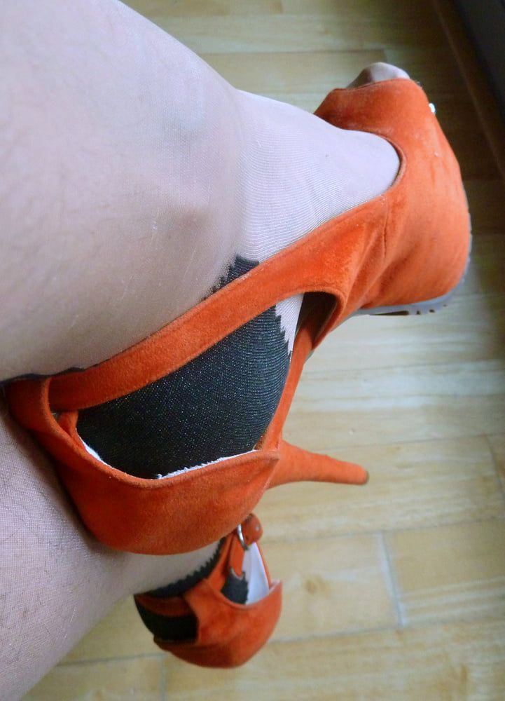 orange platform heels #10