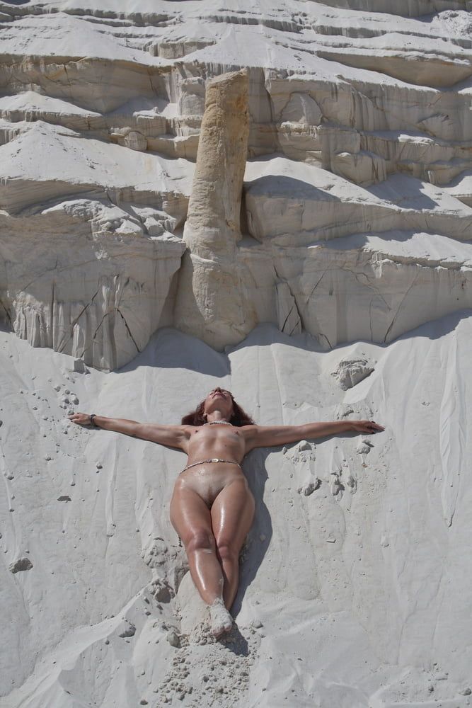 Bathing in white clay quarry #42