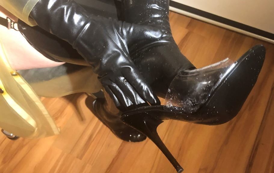 Latex and Mules on Chair #3