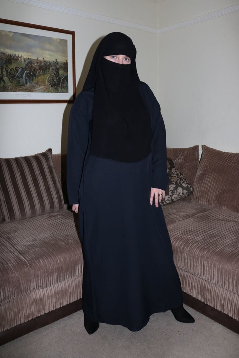 Wife in Burqa Niqab Stockings and Suspenders #3