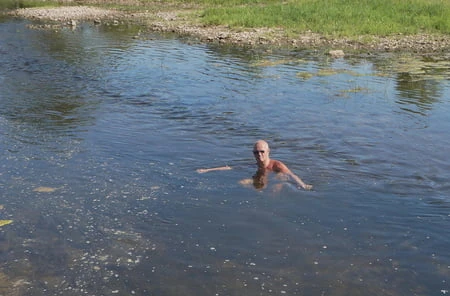 bathing in derzha river         